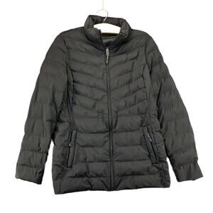 32 Degrees Heat Womens Full Zip Puffer Coat Size L Black Insulated